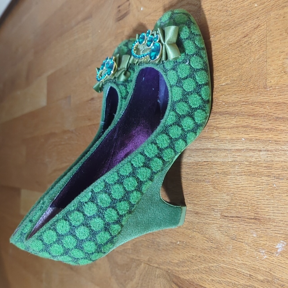 Poetic License Charm School Sz EU39.5 Green Polka Dot Heels - Picture 8 of 8